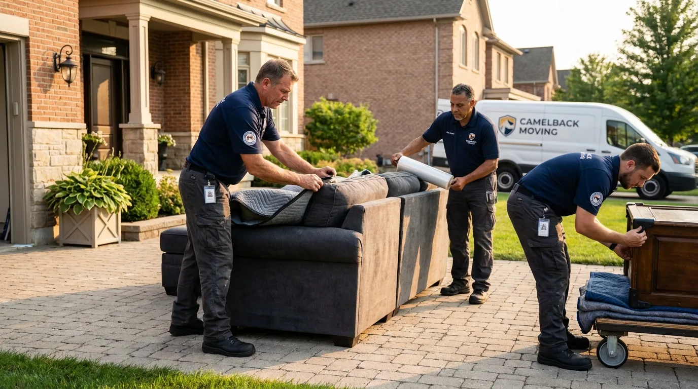 Large estate moving crew wrapping furniture in Bunkie, LA