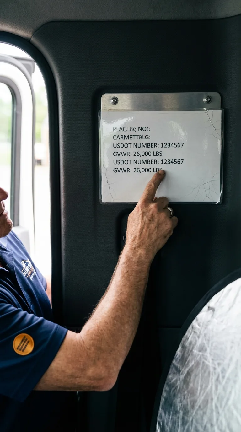 USDOT licensing placard verification in Bunkie